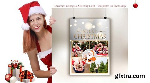 Christmas Collage & Greeting Card - Templates for Photoshop