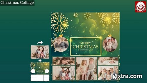 Christmas Collage & Greeting Card - Templates for Photoshop