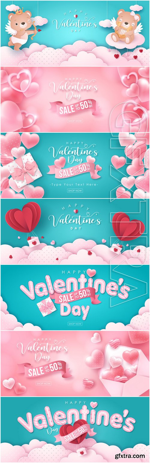 Happy valentines day greeting text with hearts