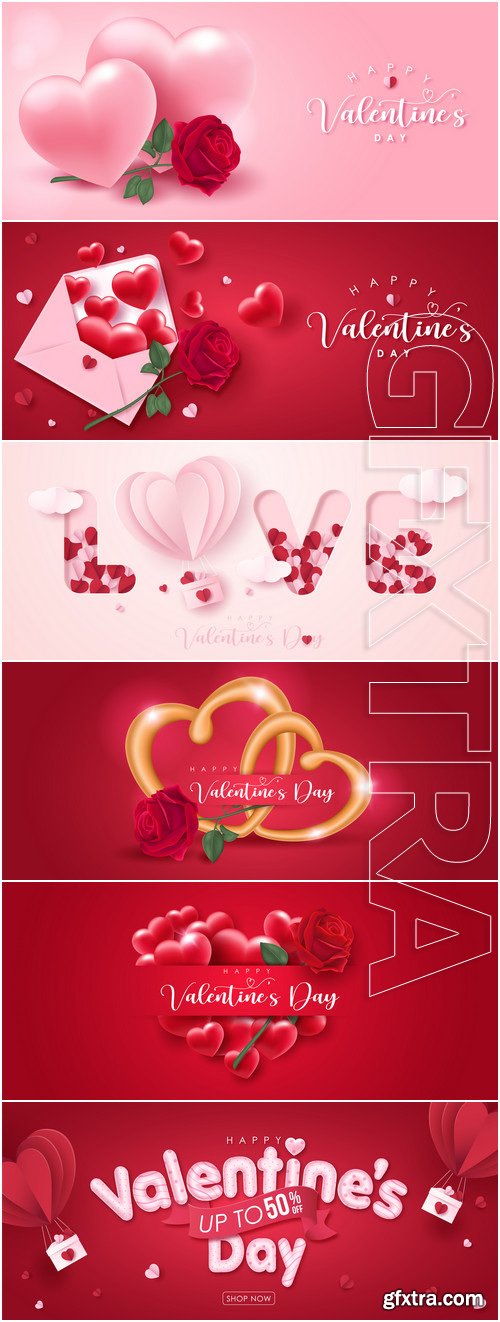 Valentines day greeting text with hearts
