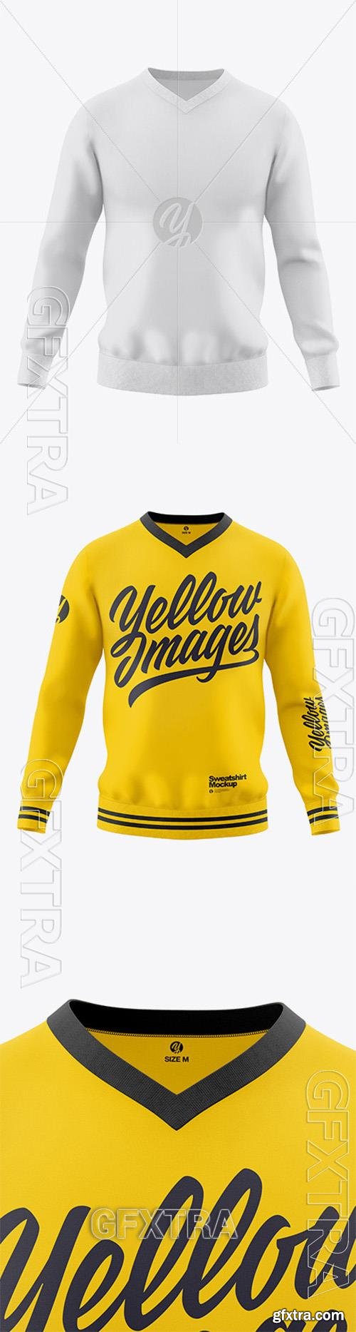 Mens V-Neck Sweatshirt Mockup - Front View 73405