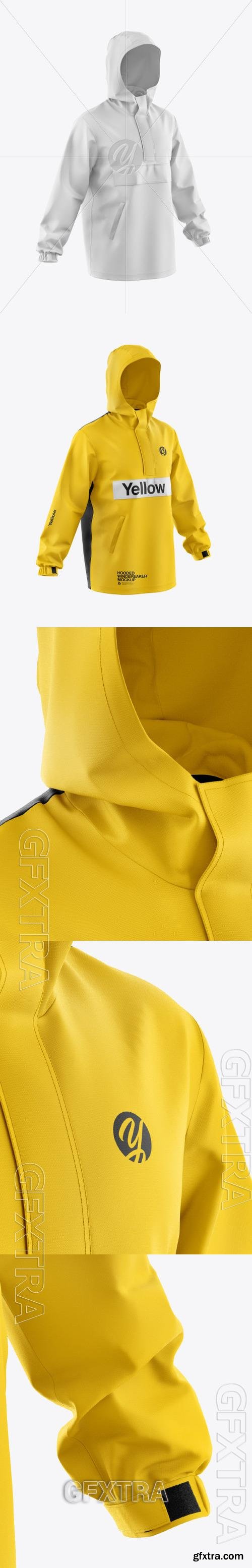 Mens Hooded Windbreaker Jacket Mockup 49347