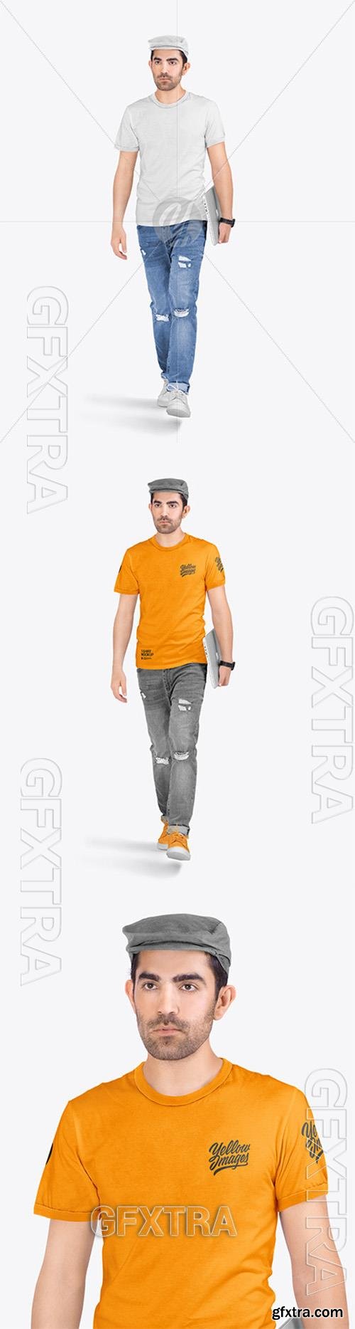 Man in Ringer T-Shirt and Jeans 73738