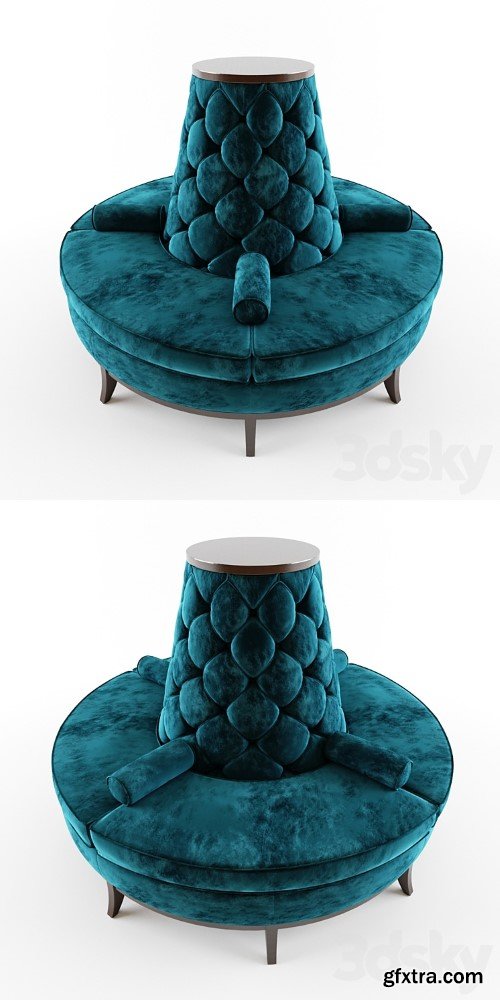 3dsky Pro - Circle Banquette Settee Lobby sofa