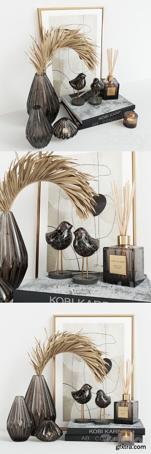 3dsky Pro - Decorative Set with Glass Birds