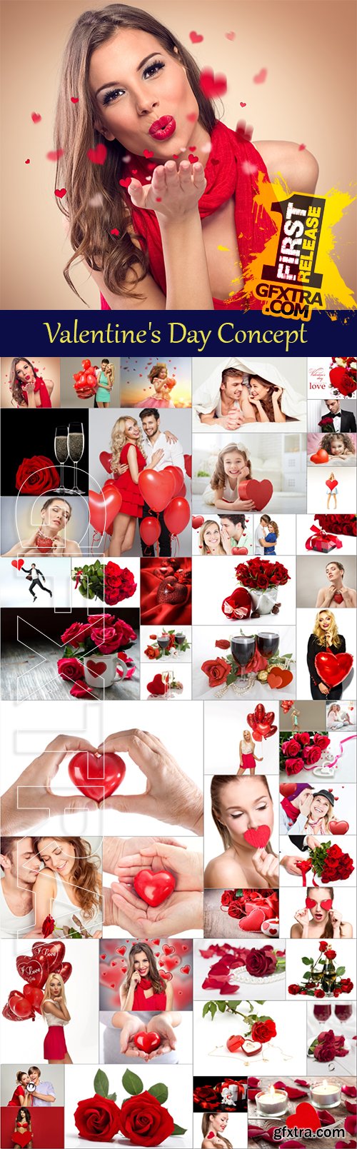 Valentine's day concept stock photo set