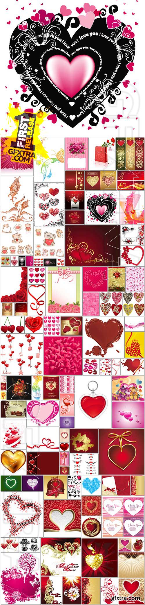 Happy Valentines Day, love, romance, hearts in vector vol 11