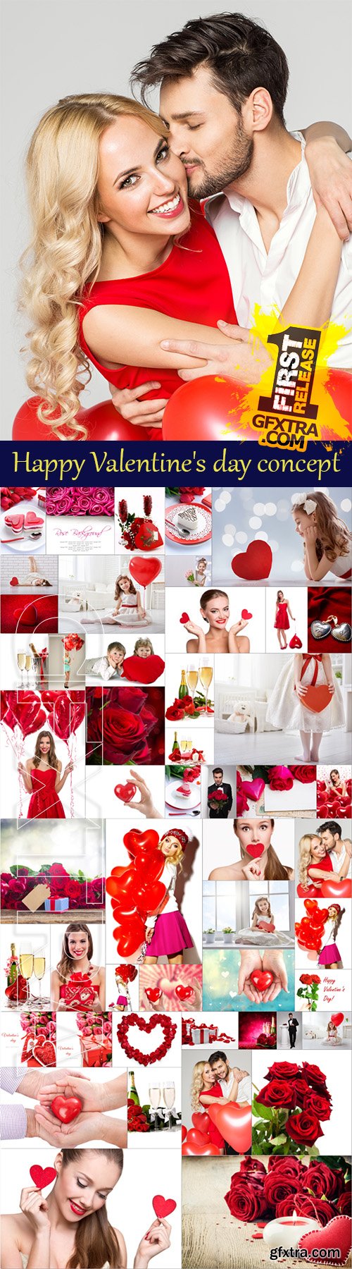 Happy Valentine\'s Day concept stock photo set