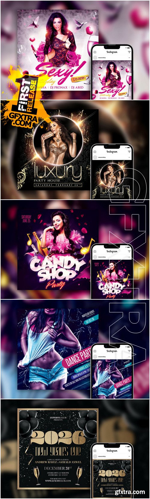 Luxury flyers psd set