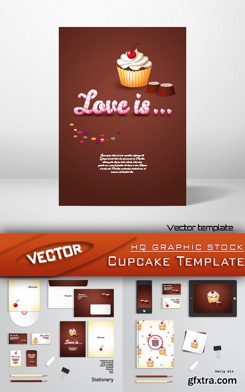 Stock Vector - Cupcake Template