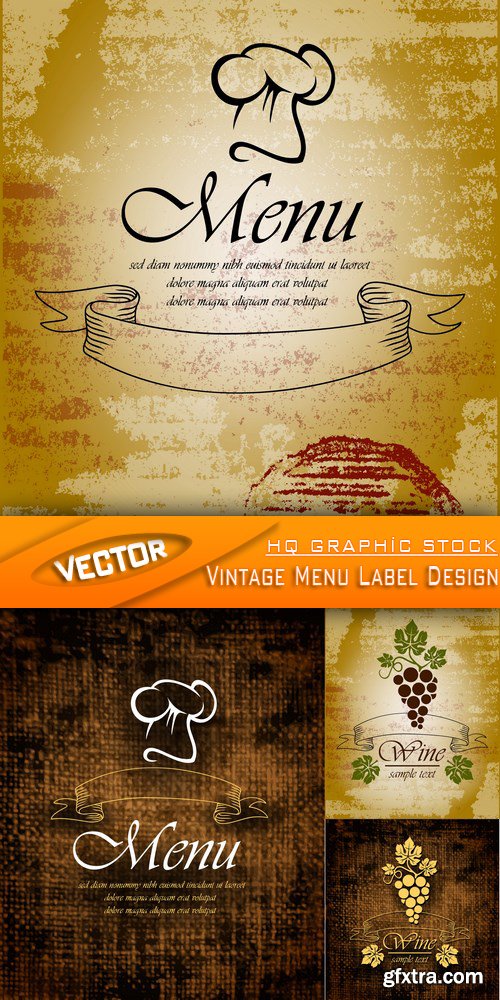 Stock Vector - Menu Label Design