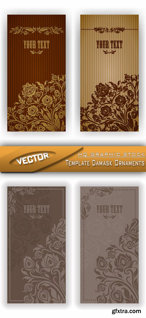 Stock Vector - Template Damask Ornaments
