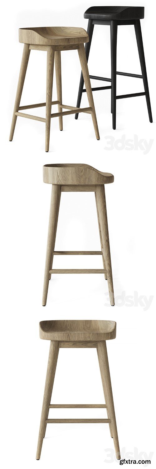 3dsky Pro - RH 1950S DANISH BAR & COUNTER STOOL