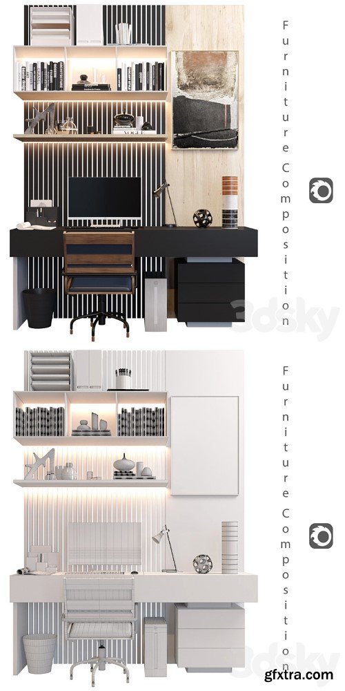 3dsky Pro - Furniture Composition | 15 | Corona