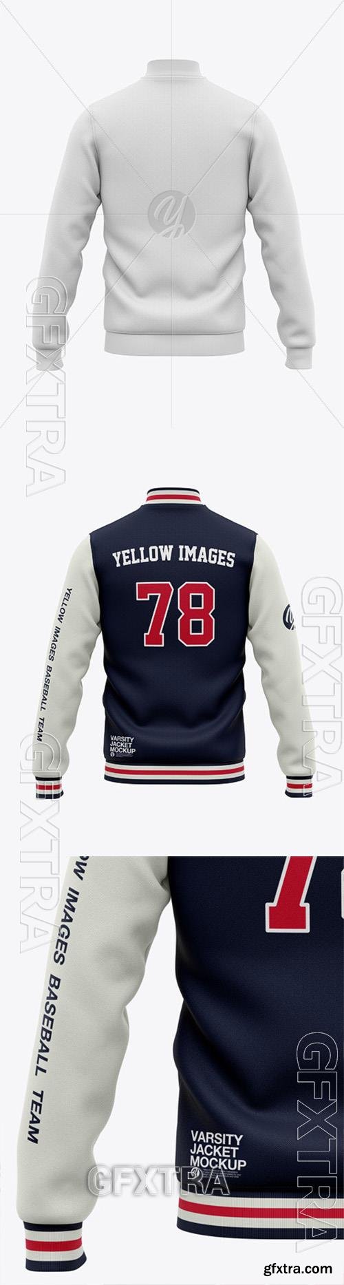 Mens Varsity Jacket Mockup - Back View 60110