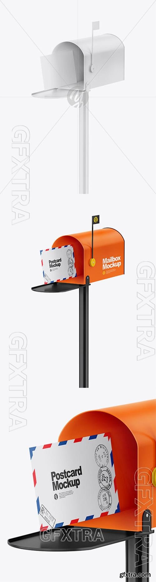 Glossy Mailbox W/ Postcard Mockup 59628