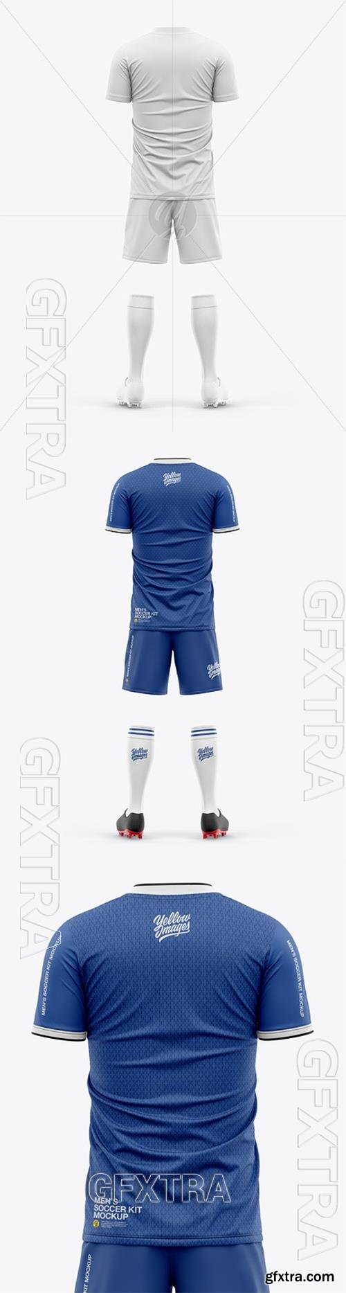 Mens Full Soccer Kit with Short Sleeve Jersey Mockup - Back VIew 57124
