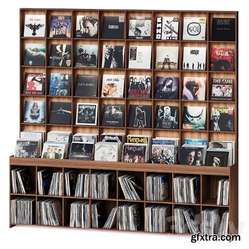 3dsky Pro - Rack with vinyl records for home or store