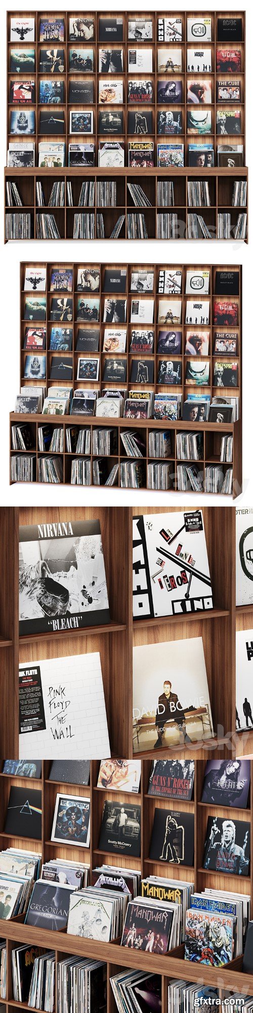 3dsky Pro - Rack with vinyl records for home or store