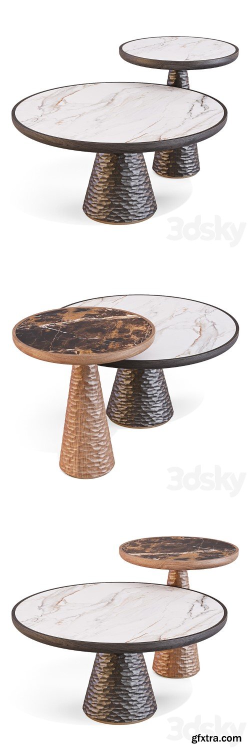 3dsky Pro - Poltrona Frau: DUO - Pedestal Tables