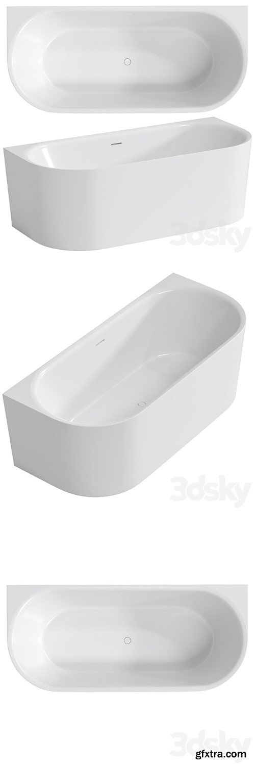 3dsky Pro - Knief Fresh Wall 180x80x60 Wall Bathtub