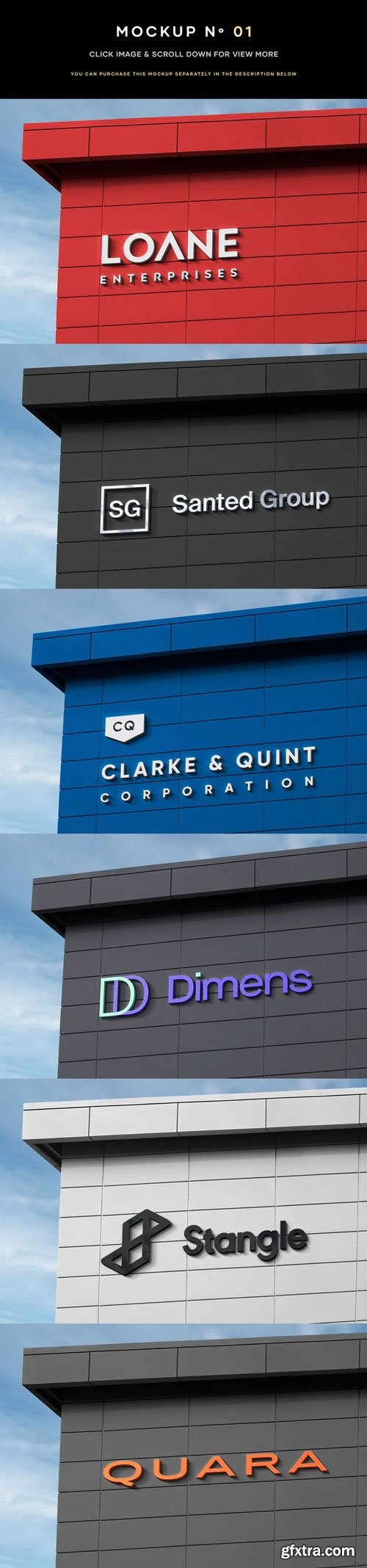 Asylab - 25 Logo Mockups Building Facades - V1