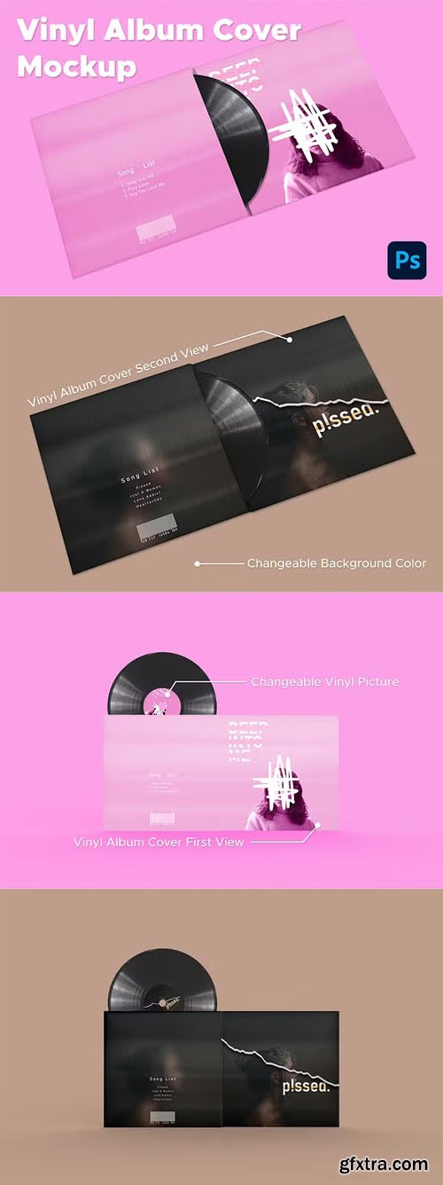 Vinyl Album Cover PSD Mockup Template Vinyl Album Cover PSD Mockup Template