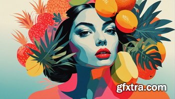 Vintage Style Illustrations of Pretty Womans in 1950's - 1