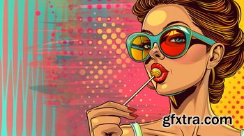 Vintage Style Illustrations of Pretty Womans in 1950's - 1