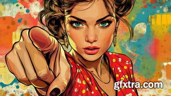 Vintage Style Illustrations of Pretty Womans in 1950's - 1