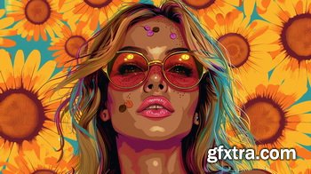 Vintage Style Illustrations of Pretty Womans in 1950's - 1