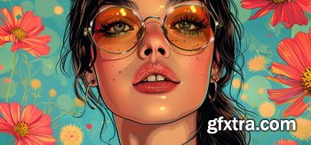 Vintage Style Illustrations of Pretty Womans in 1950's - 1