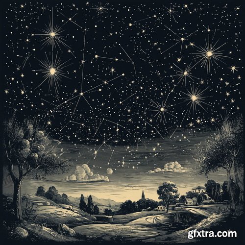 Astrology, Zodiacs &amp; Tarot Illustrations 12xEPS, 30xJPG