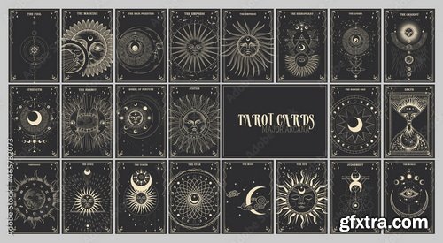 Astrology, Zodiacs &amp; Tarot Illustrations 12xEPS, 30xJPG