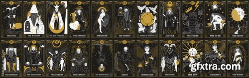 Astrology, Zodiacs &amp; Tarot Illustrations 12xEPS, 30xJPG