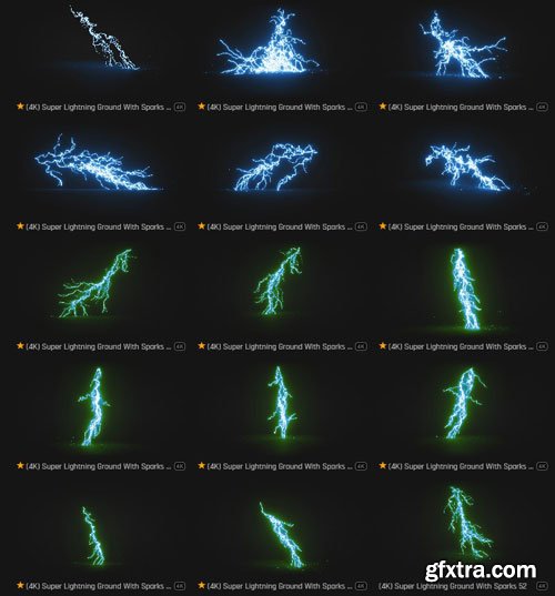 ProductionCrate -Super Lightning - 280 4K VFX Items