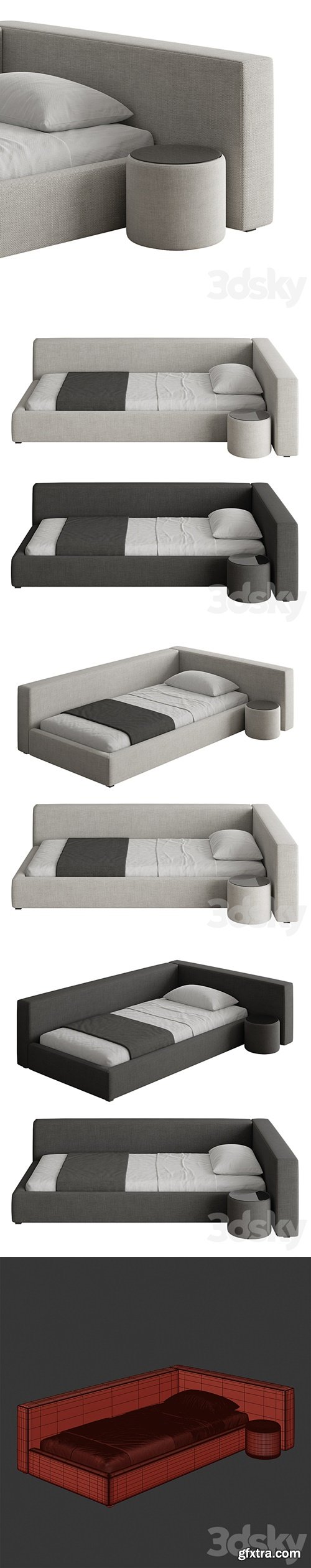 3dsky Pro - The bed in the children's room BOCA MINI BED 001