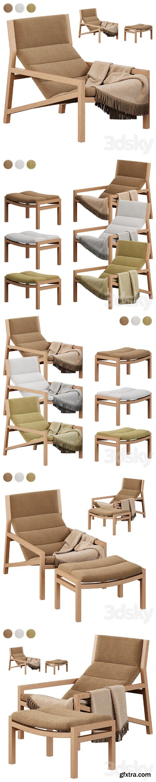 3dsky Pro - Jardan Lake Armchair with ottoman