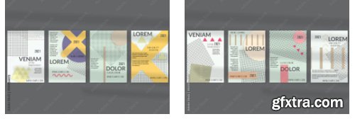 Flyer Layout With Paper Cut Layered Simple Geometric Shapes 50xAI