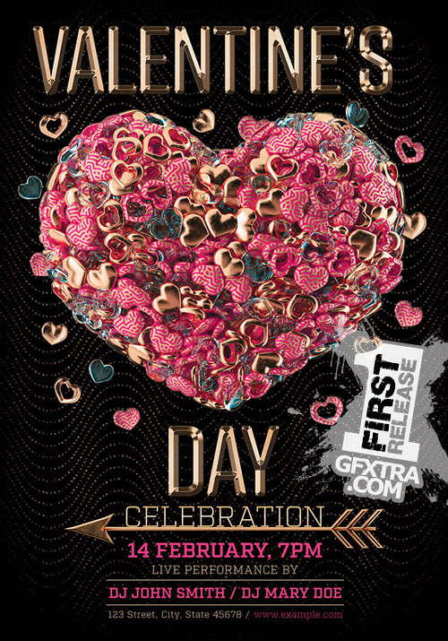 Valentine's Day Celebration Mockup PSDT