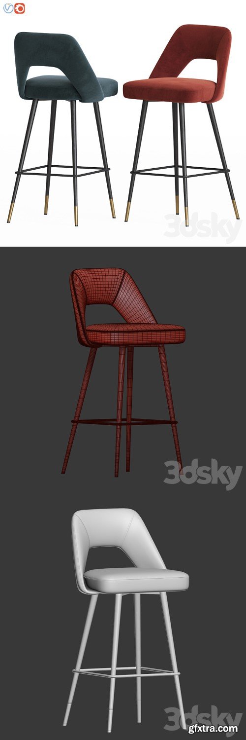 3dsky Pro - Avorio Bar Stool Eichholtz