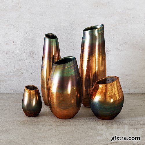 3dsky Pro - West Elm - Luster Curve Vases