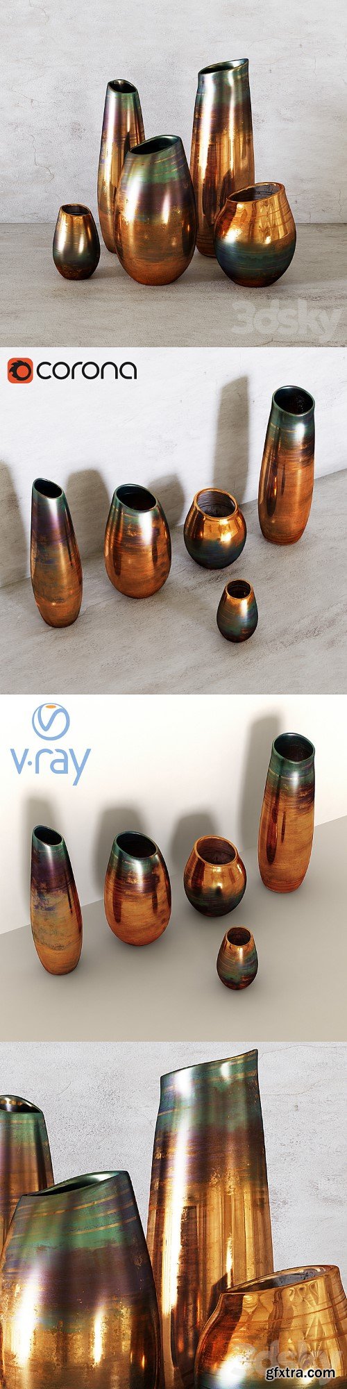 3dsky Pro - West Elm - Luster Curve Vases
