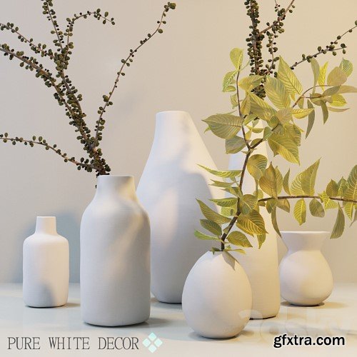 3dsky Pro - Pure White Ceramic Vases