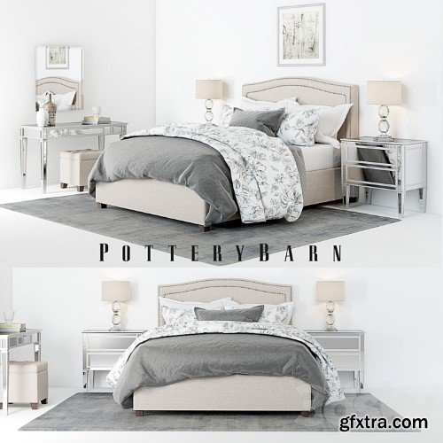 3dsky Pro - Pottery Barn Tamsen Bed set 01