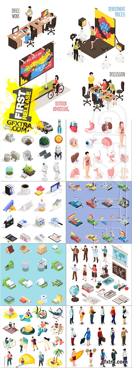 Isometric icons vector design