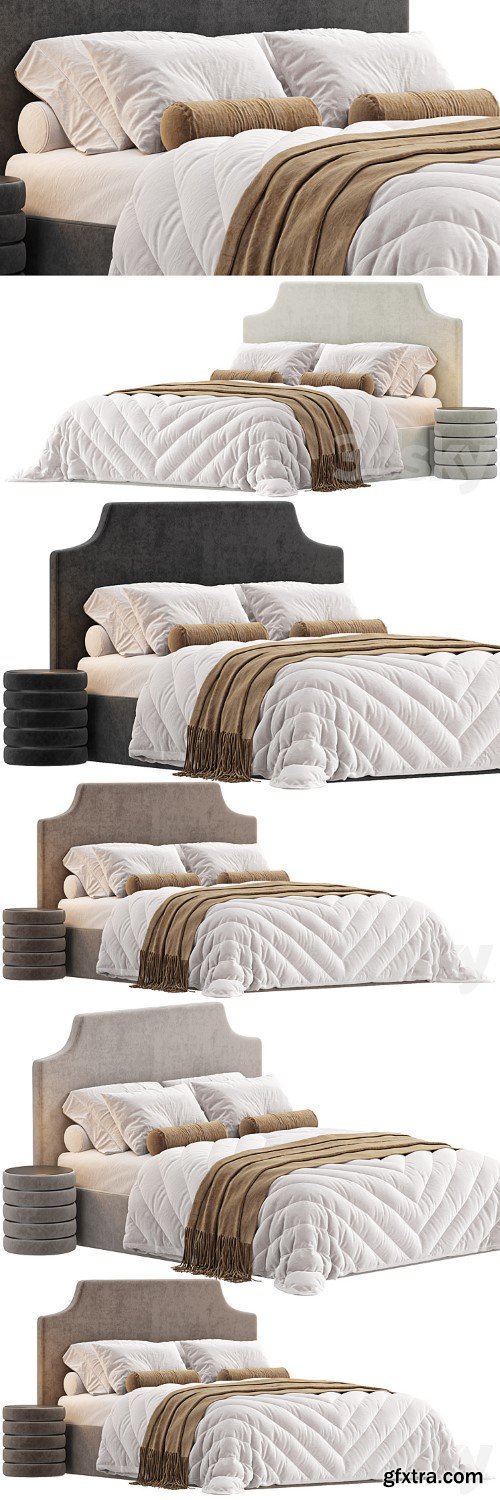 3dsky Pro - Bed Adona Floor 160 Soft Latte