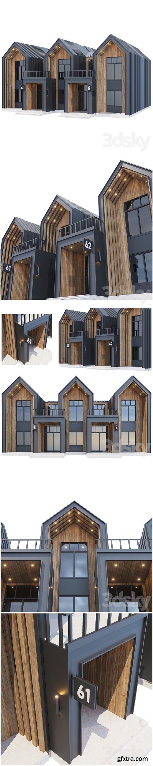 3dsky Pro - A frame Mountain House Frame Barn