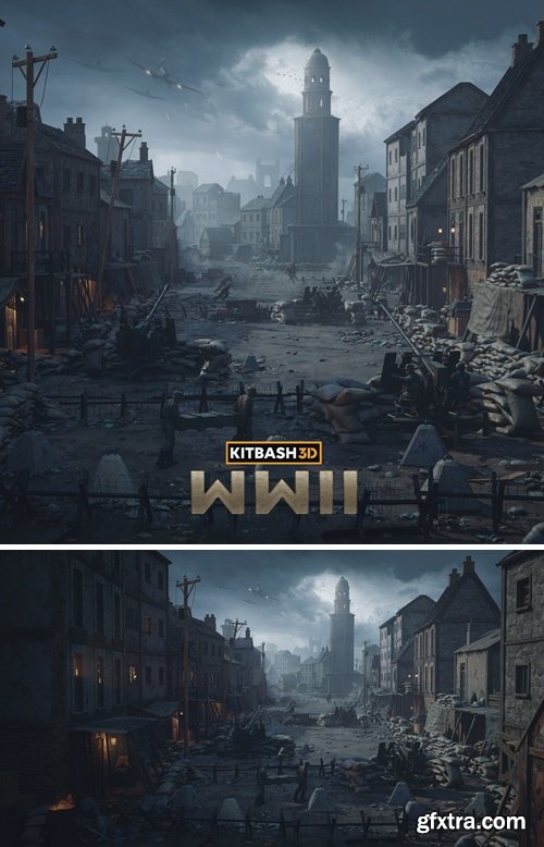 Kitbash3D WW2 for Blender and FBX