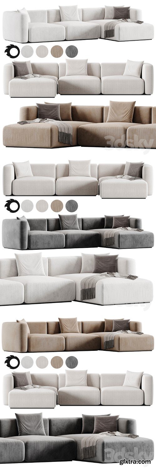 3dsky Pro - Shanghai Sofa 1 By Poliform